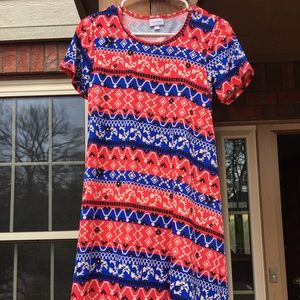 XS Carly Hawaiian red/blue print